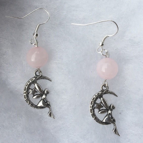 PeaceFrog Jewelry - Pink Rose Quartz Fairy Earrings